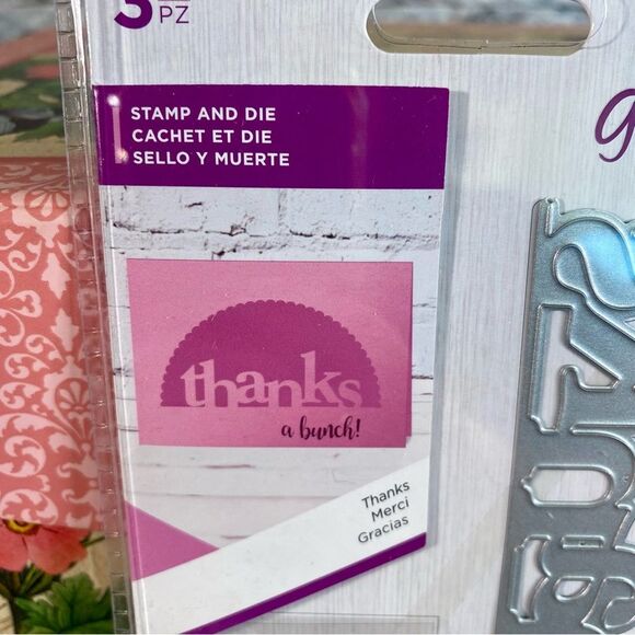 Gemini Crafters Companion Thanks Stamp Die Set 3.7 by 1.6 Card Making Scrapbooks - Picture 2 of 5